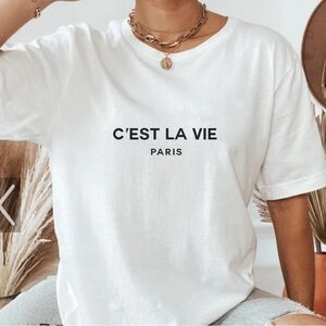 C’est La Vie White Graphic Tee